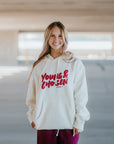 Lifestyle photo of youth Christian hoodie declaring confidence and purpose for young adults.