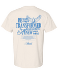 Faith-based streetwear "Be Truth & Light" Christian Comfort Colors t-shirt in ivory with blue graphic.